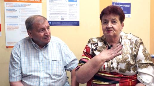 a portrait of an elderly men and women